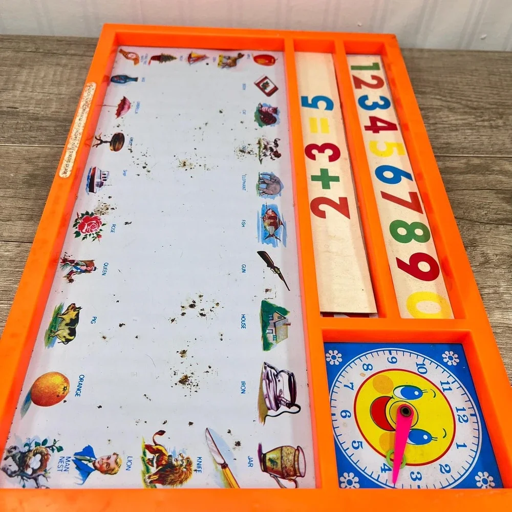 Vintage Educational Magnet Board: Nursery Decor with Letters & Numbers